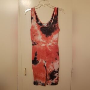 Fashion Nova Tie Dye Stretchy Romper Size XS